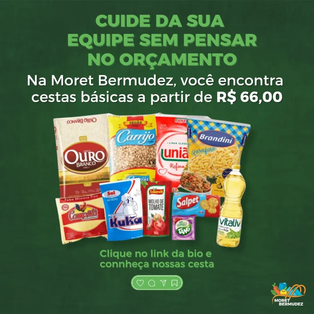 Valorize sua equipe, não precisa ser complicado ou caro. Na Moret Bermudez você encontra cestas básicas completas e acessíveis, garantindo bem-estar e reconhecimento para os colaboradores.